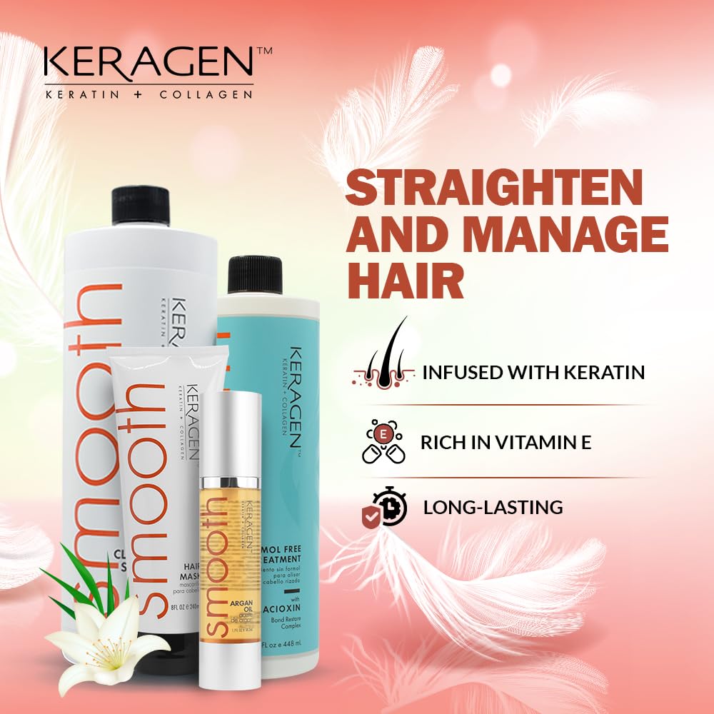 KERAGEN nourishing argan oil serum 1.7oz helps tame frizz and add shine