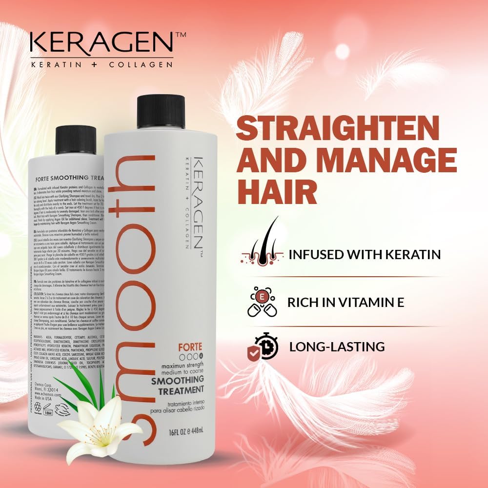 KERAGEN sulfate-free formula showcased for healthy moisture retention.