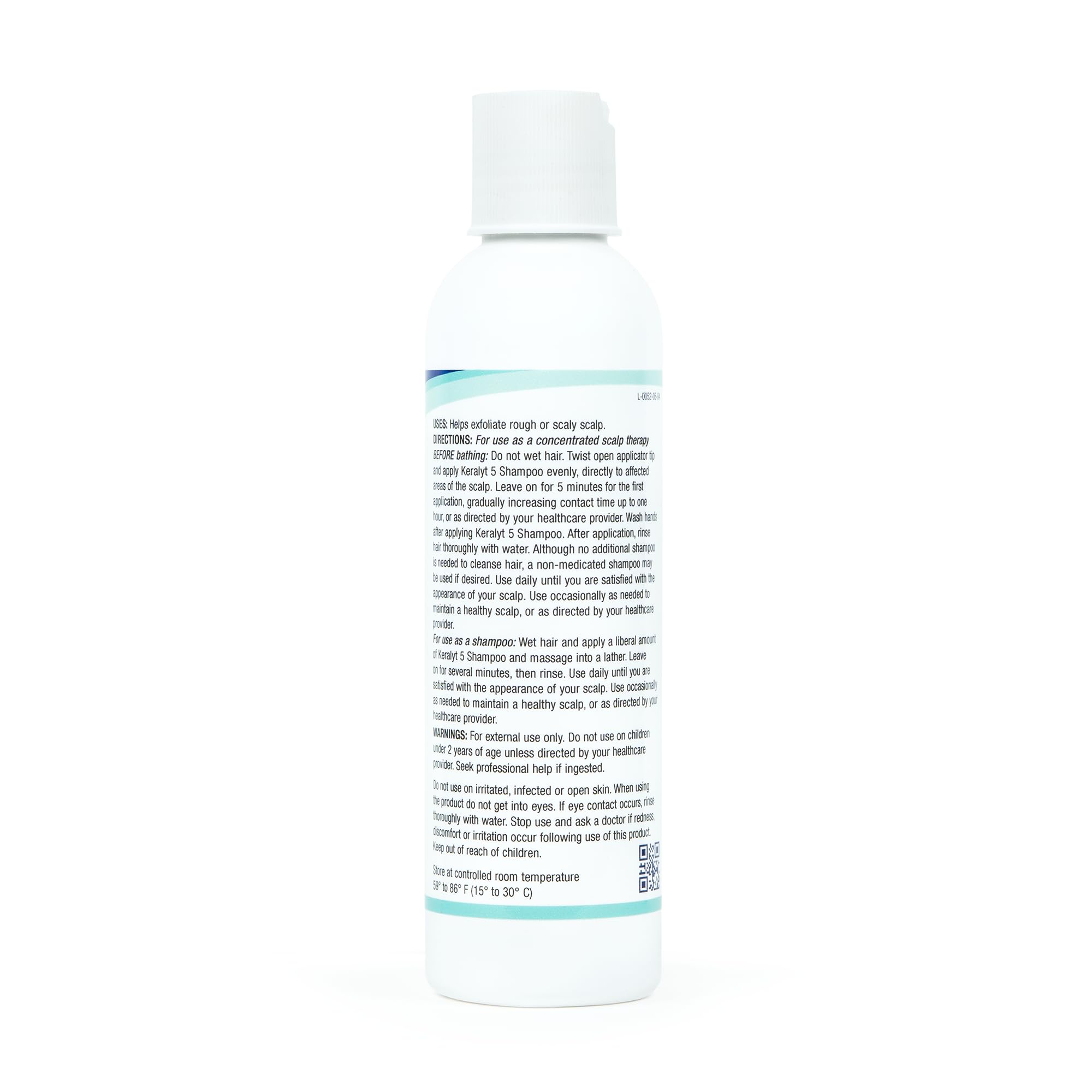 Keralyt 5 dandruff flakes visual hints at buildup clearing.
