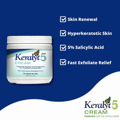 Close-up texture of Keralyt 5 cream aiding rough skin and scales.