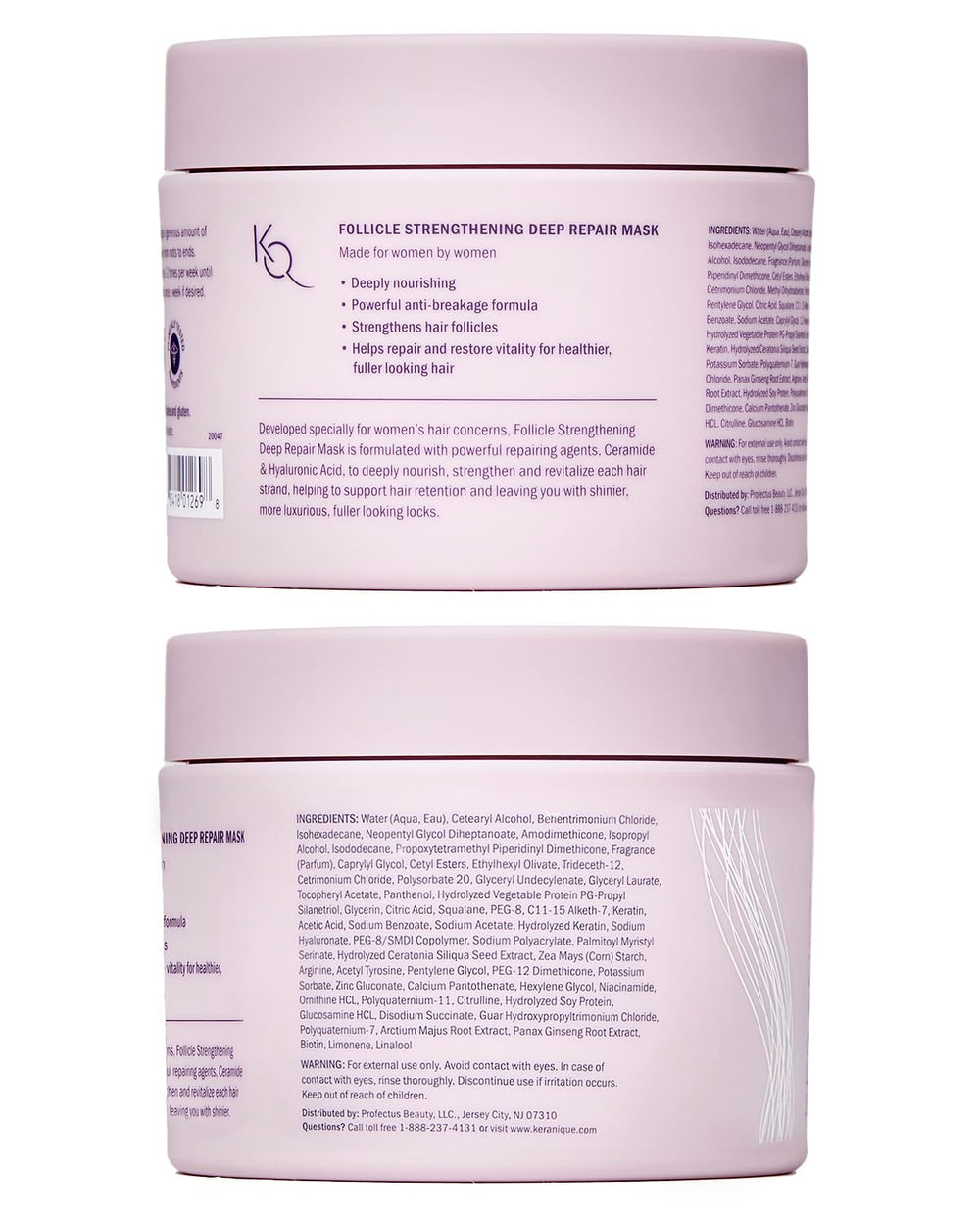 Keranique hair mask finish softness with styled shine.