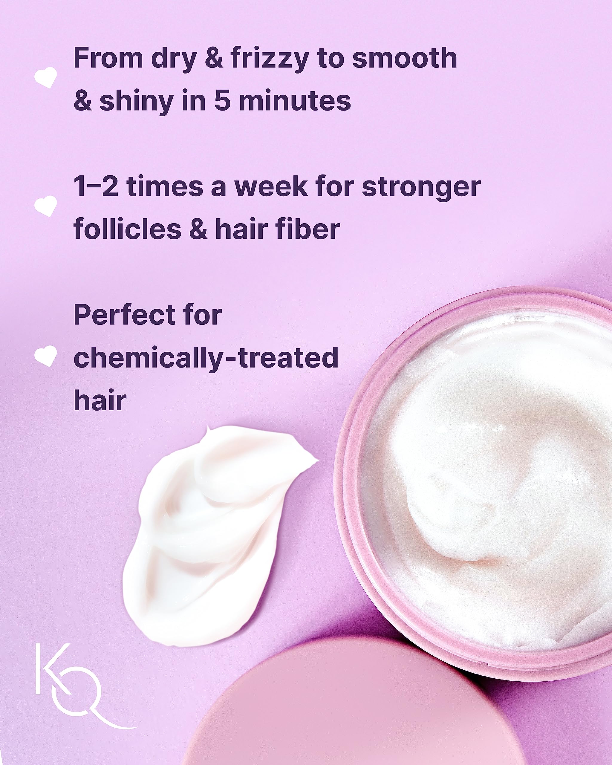 Keranique hair mask hydration application demonstrates smooth, hydrated strands.
