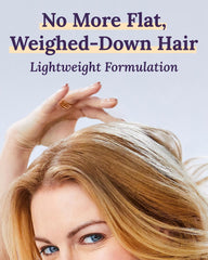 Keranique keratin-amino-complex-label emphasizes strengthening that thickens fine strands.
