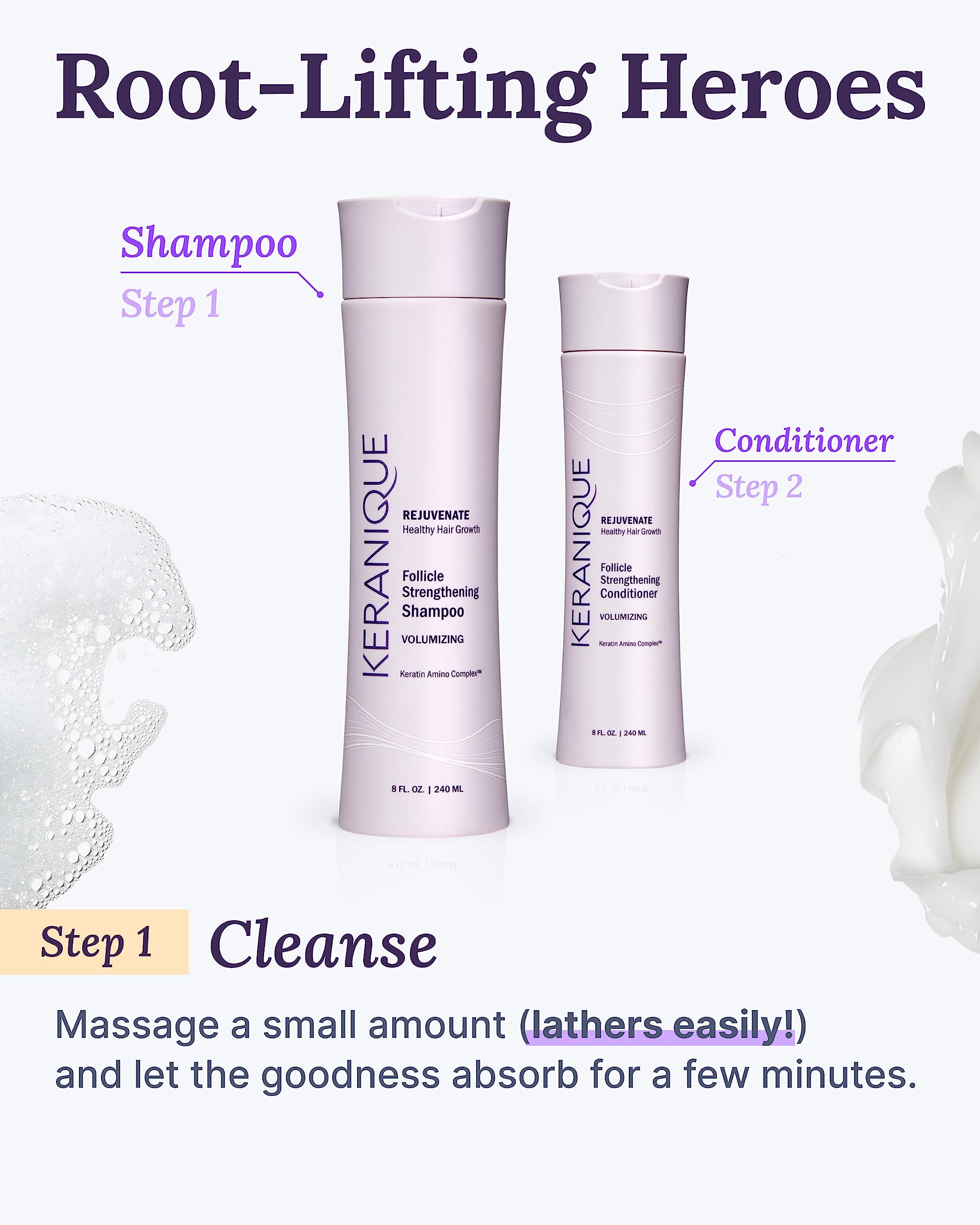 Keranique mentol ofrece aroma refrescante y sensación vigorizante.