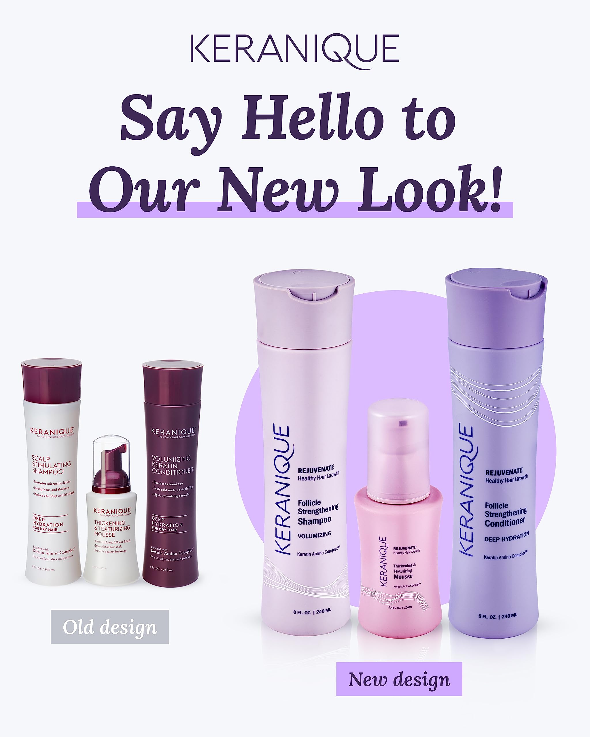 Keranique self-care moment promotes a healthier-looking hair routine.
