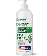 KERAPIL Bacterinyl Jabón Corporal con Aceite de Árbol de Té – Antibacteriano y Antifúngico, 16 onzas, Hecho en EE. UU.