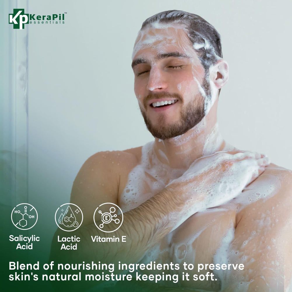 KERAPIL Bacterinyl bottle showing tea tree, peppermint, eucalyptus ingredients.