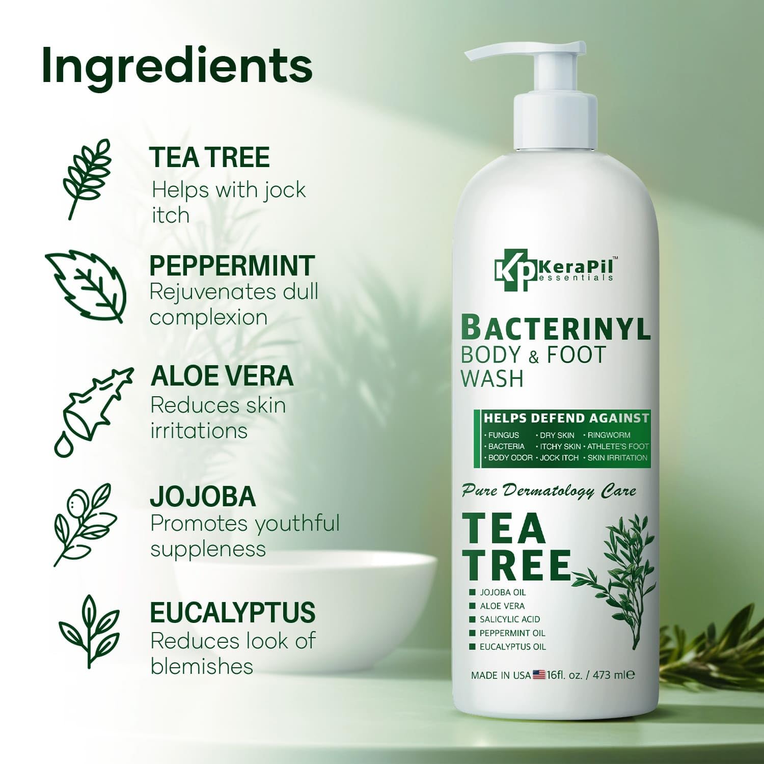 Two-pack display highlighting value and refreshing aroma of the Tea Tree blend.