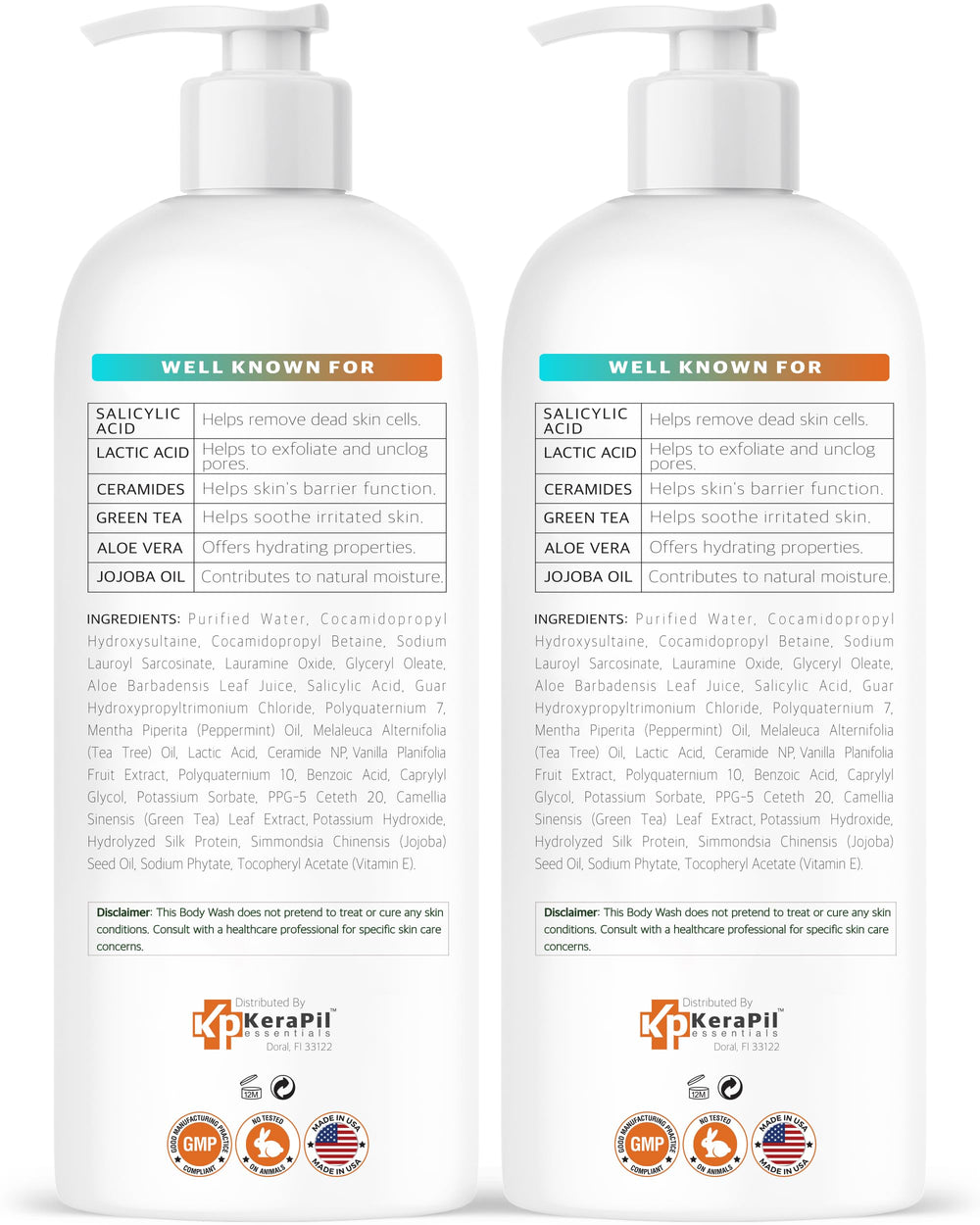 Rich bubbles on skin from KERAPIL body wash indicating thorough cleansing.