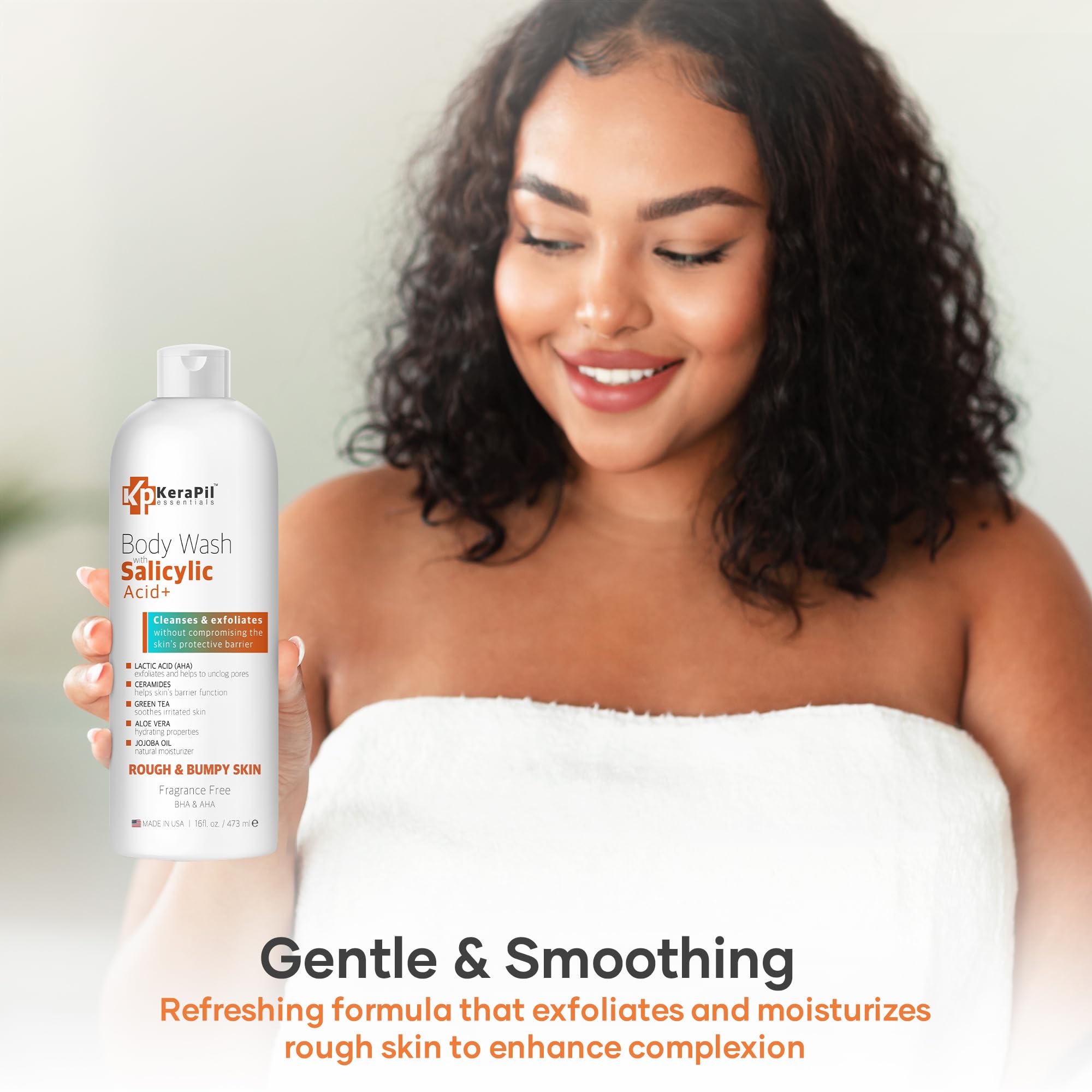 Creamy foamy lather of KERAPIL for gentle cleansing and exfoliation.