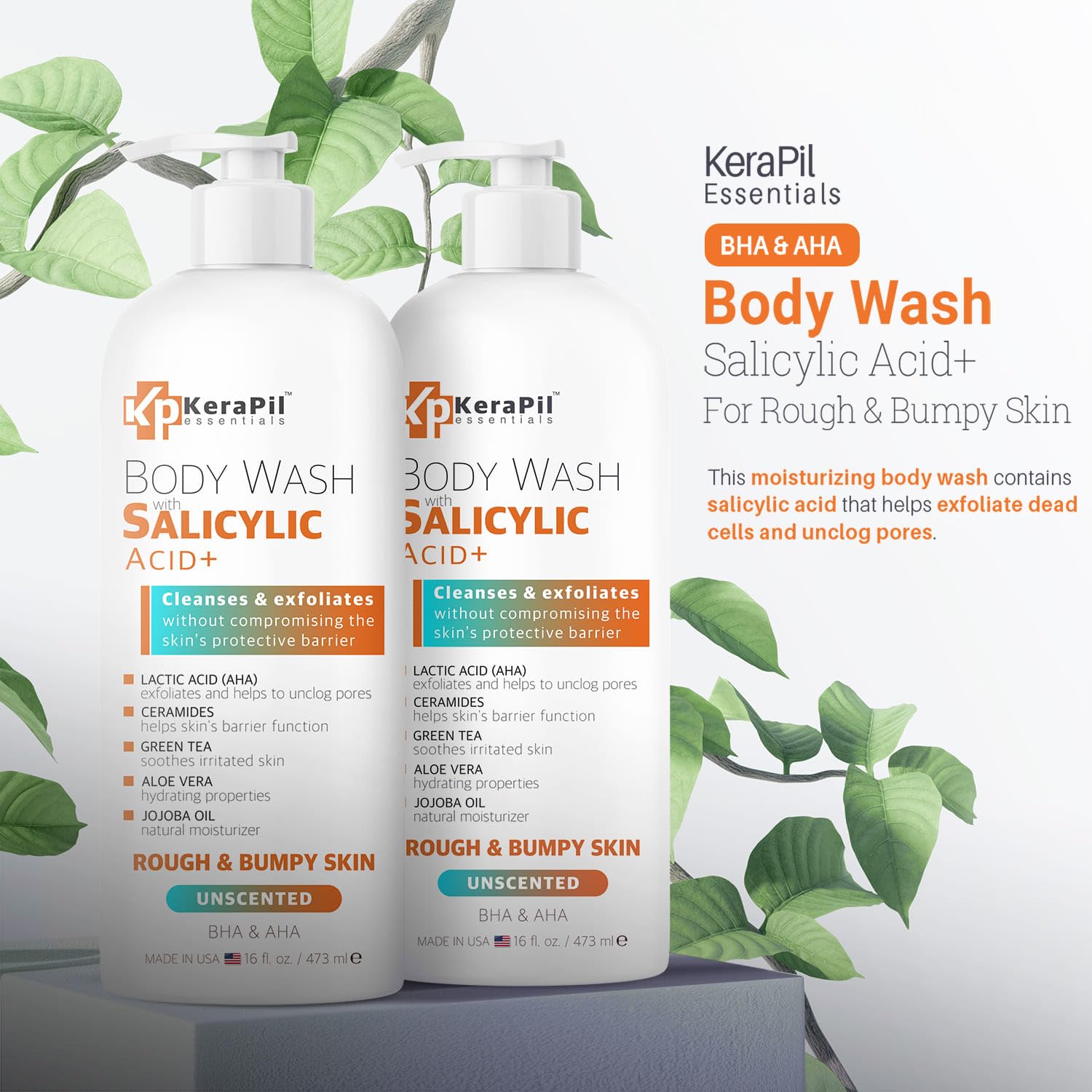 Pump-top bottle of KERAPIL for easy daily cleansing.