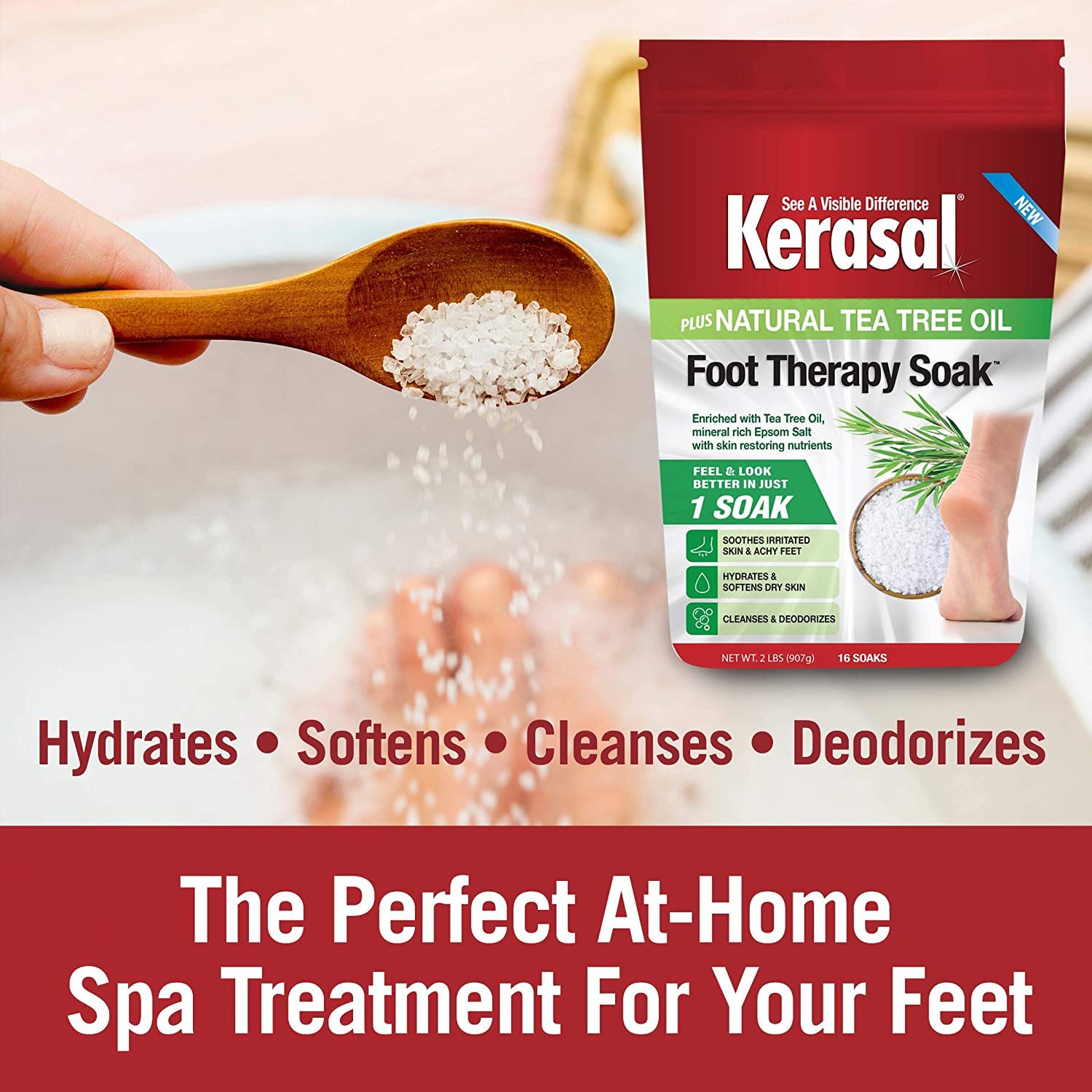 Kerasal es ingrediente clave de tea tree en pies