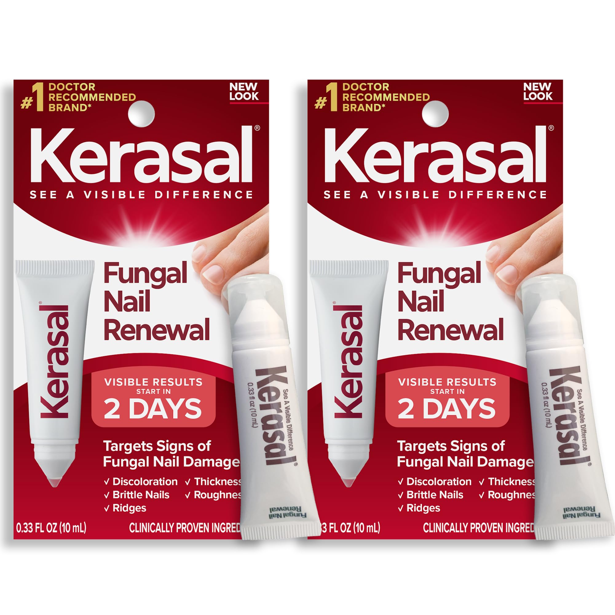 Kerasal Nail Fungus Extra Strength twin-pack bottles for convenient daily care.