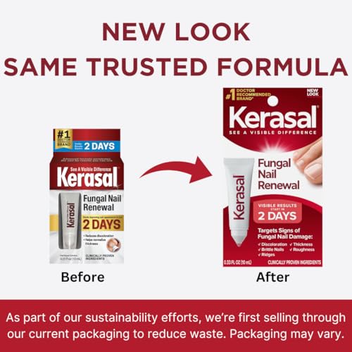 Close-up of Kerasal Nail Renewal bottle showing precise application.