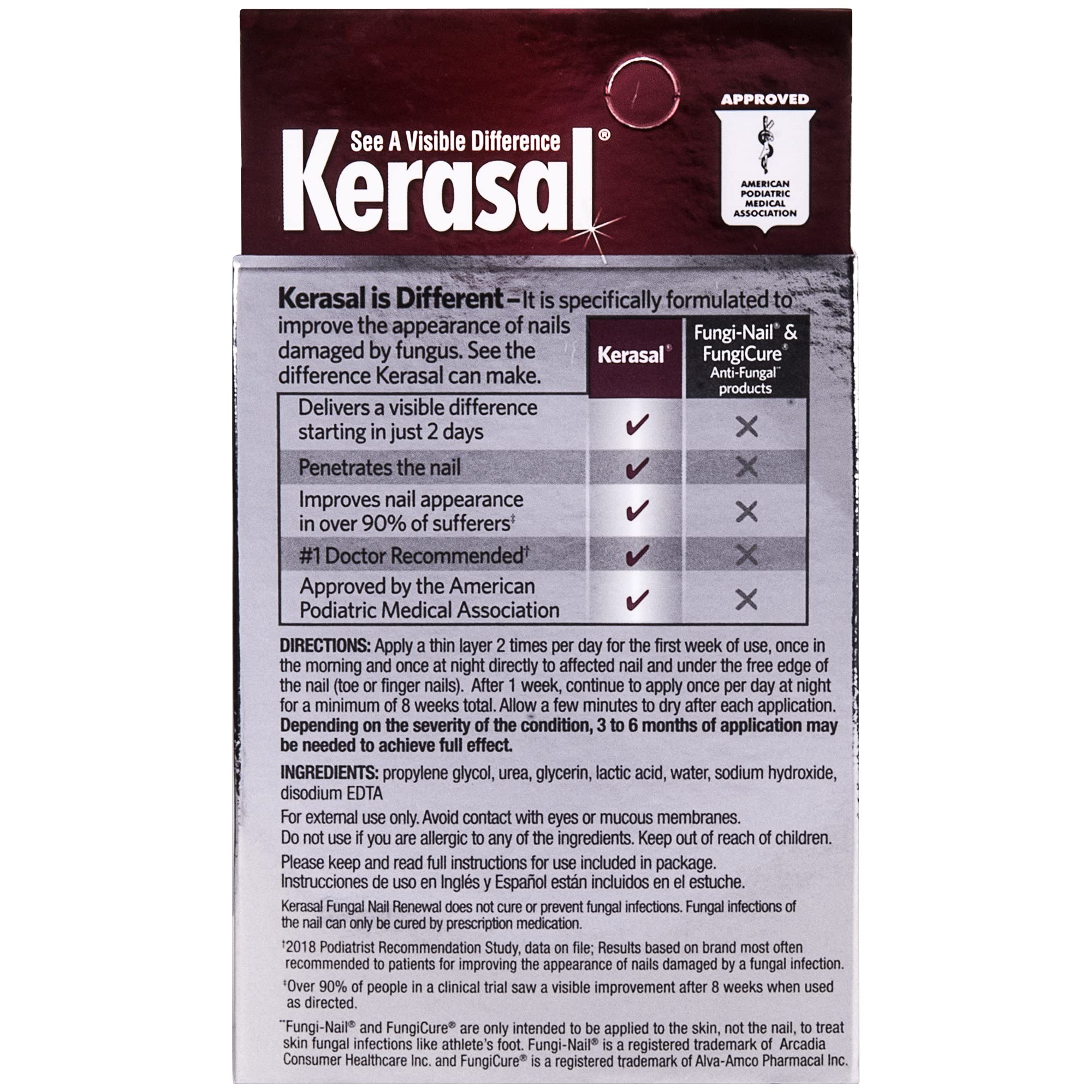 Kerasal Nail Renewal bottle closeup ready to reduce discoloration and thickness.