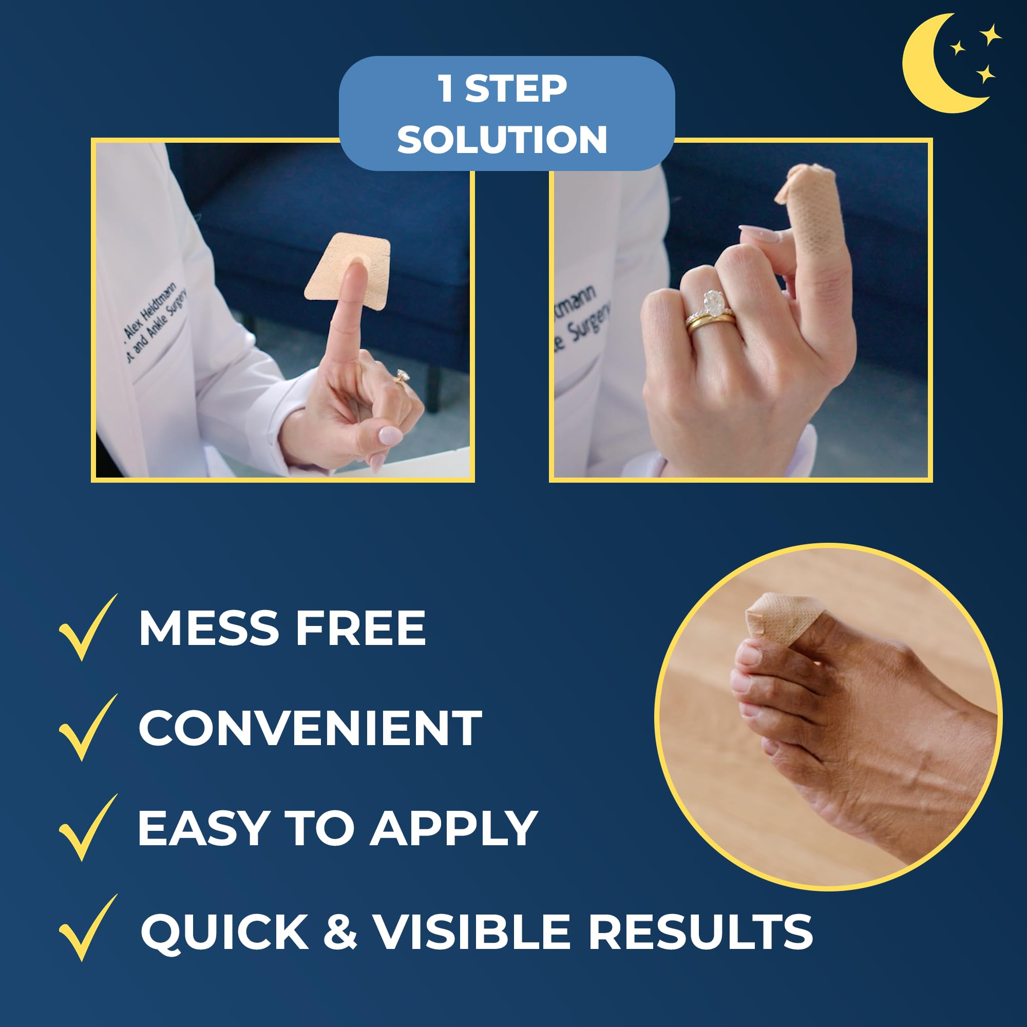 Kerasal patch adhesion demonstrates easy overnight wear