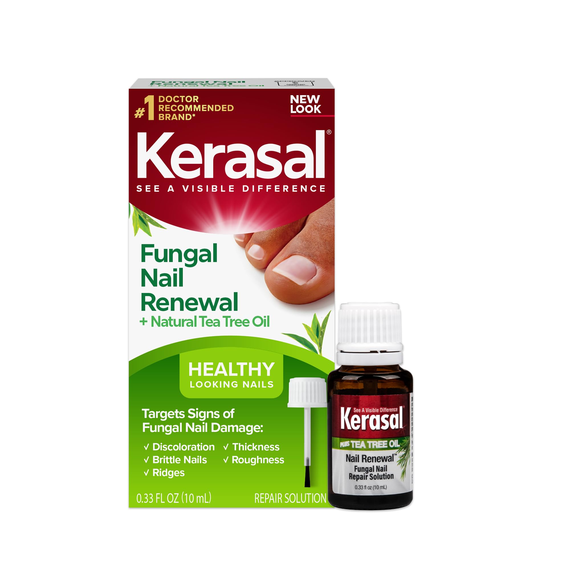 Kerasal Renovación de Uñas con Aceite de Árbol de Té mejora la apariencia