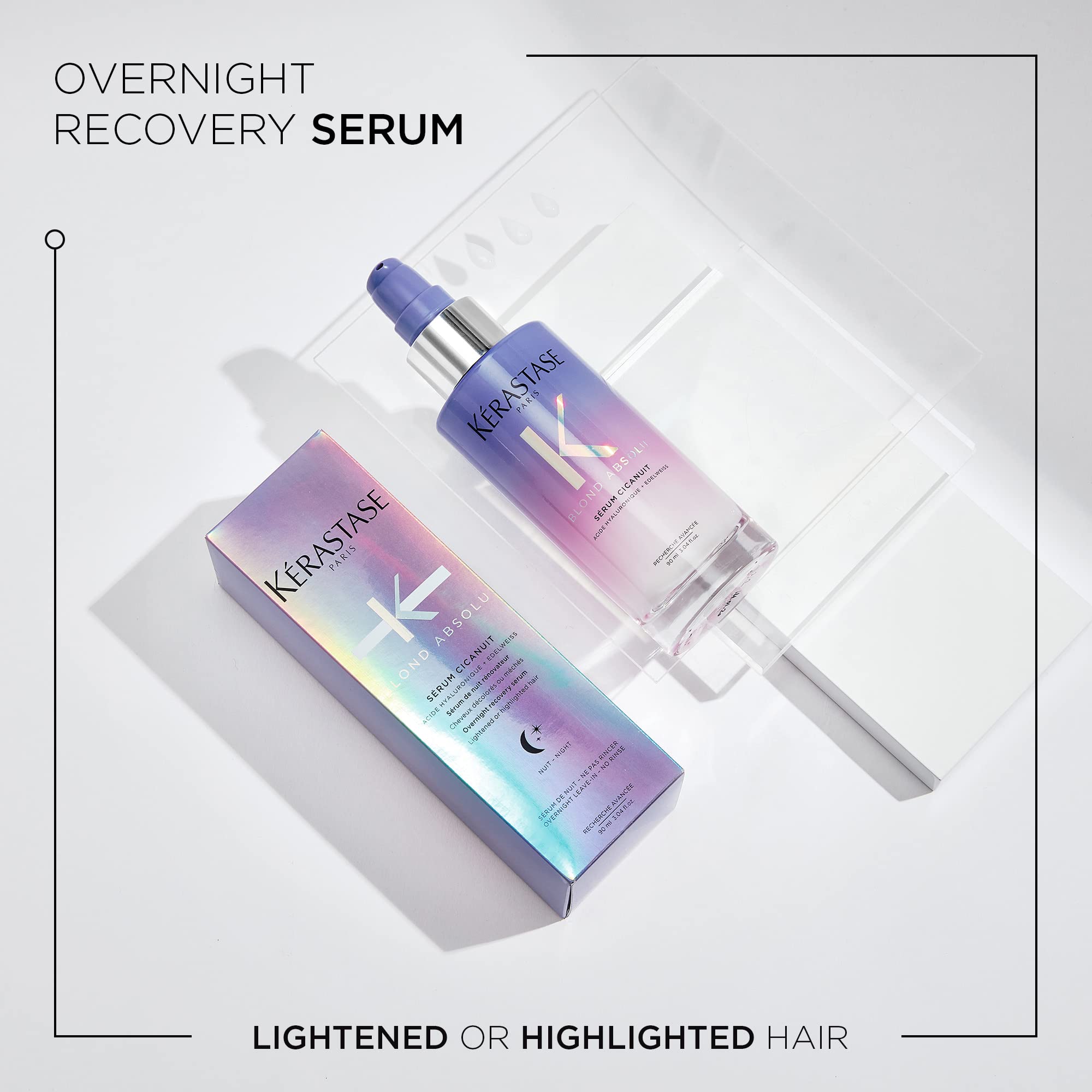 Kérastase Cicanuit serum pump-dispense for damp hair application.