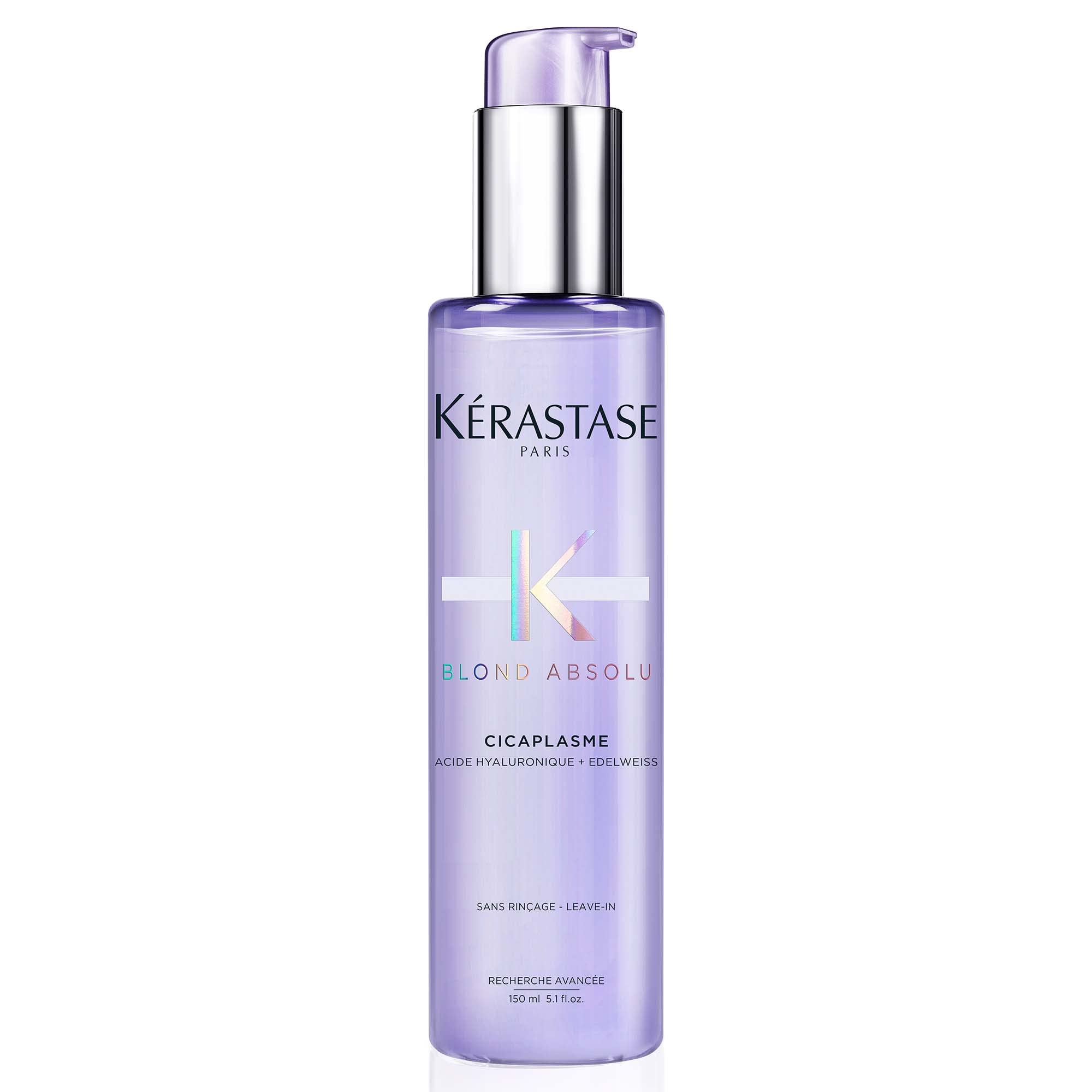 KÉRASTASE Blond Absolu Cicaplasme bottle provides hydrating leave-in protection for color-treated hair