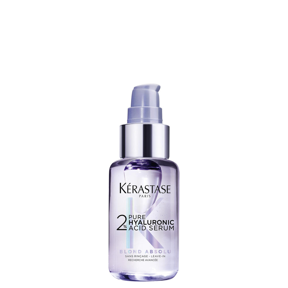 Kerastase Blond Absolu serum bottle delivering instant hydration and shine for blonde hair.