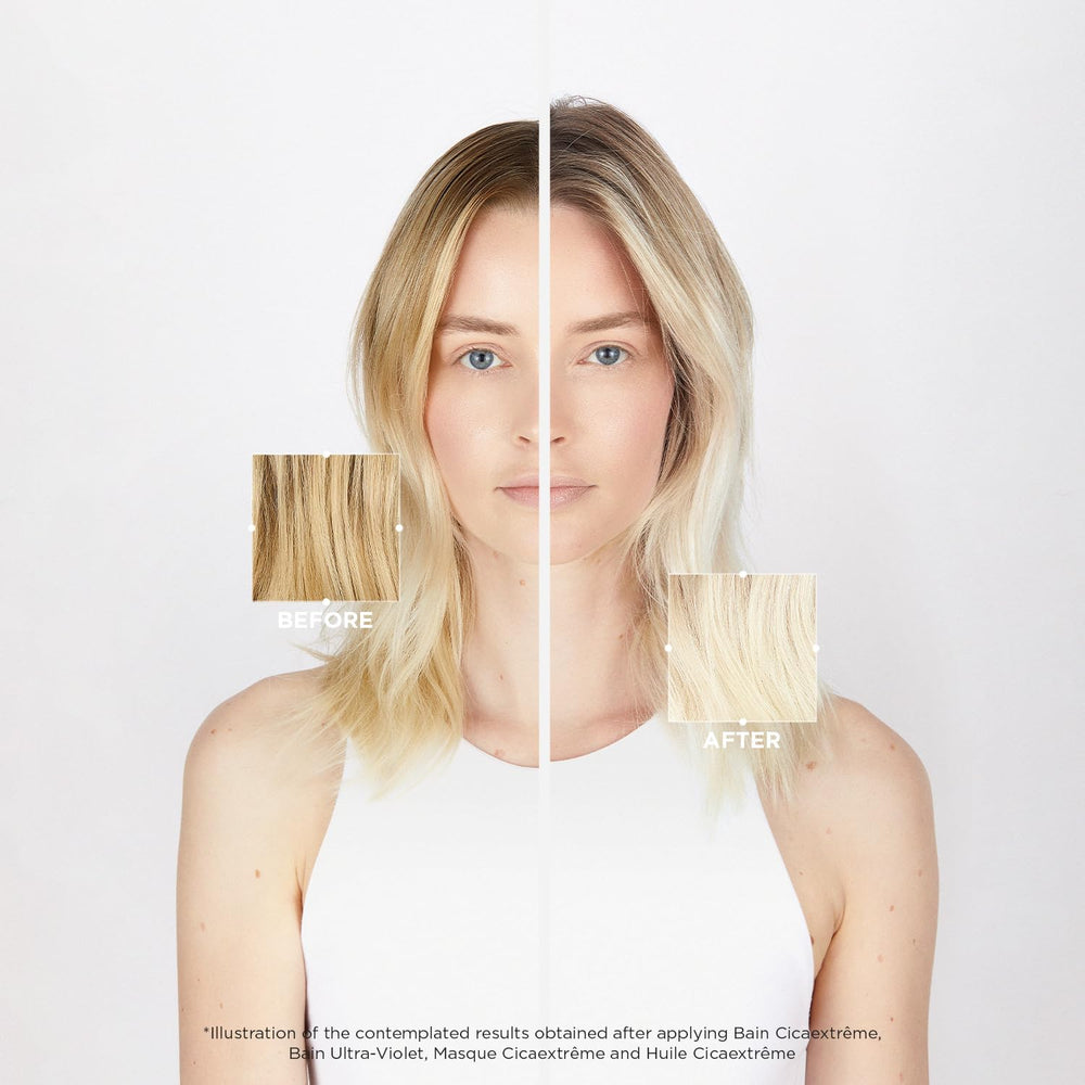 Hydrated, glossy ends after applying the serum on damp hair.