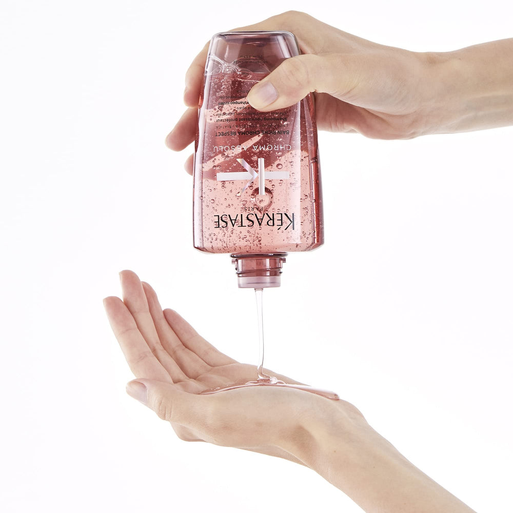 Kerastase Chroma Absolu bottle in a sleek color care routine context