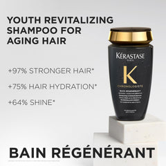 Lush foamy lather from Kerastase shampoo cleansing scalp and adding moisture.