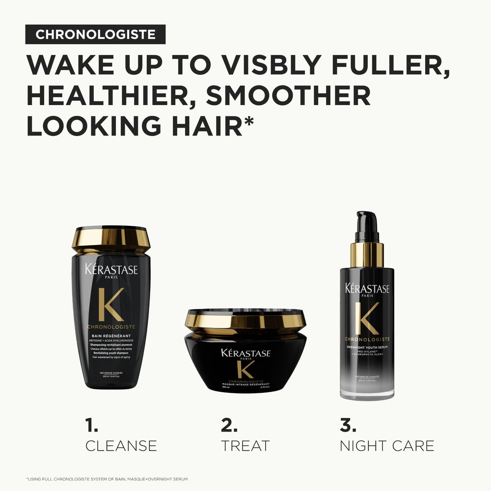 Luxurious scent profile accompanying Kerastase Chronologiste Regenerant Shampoo.