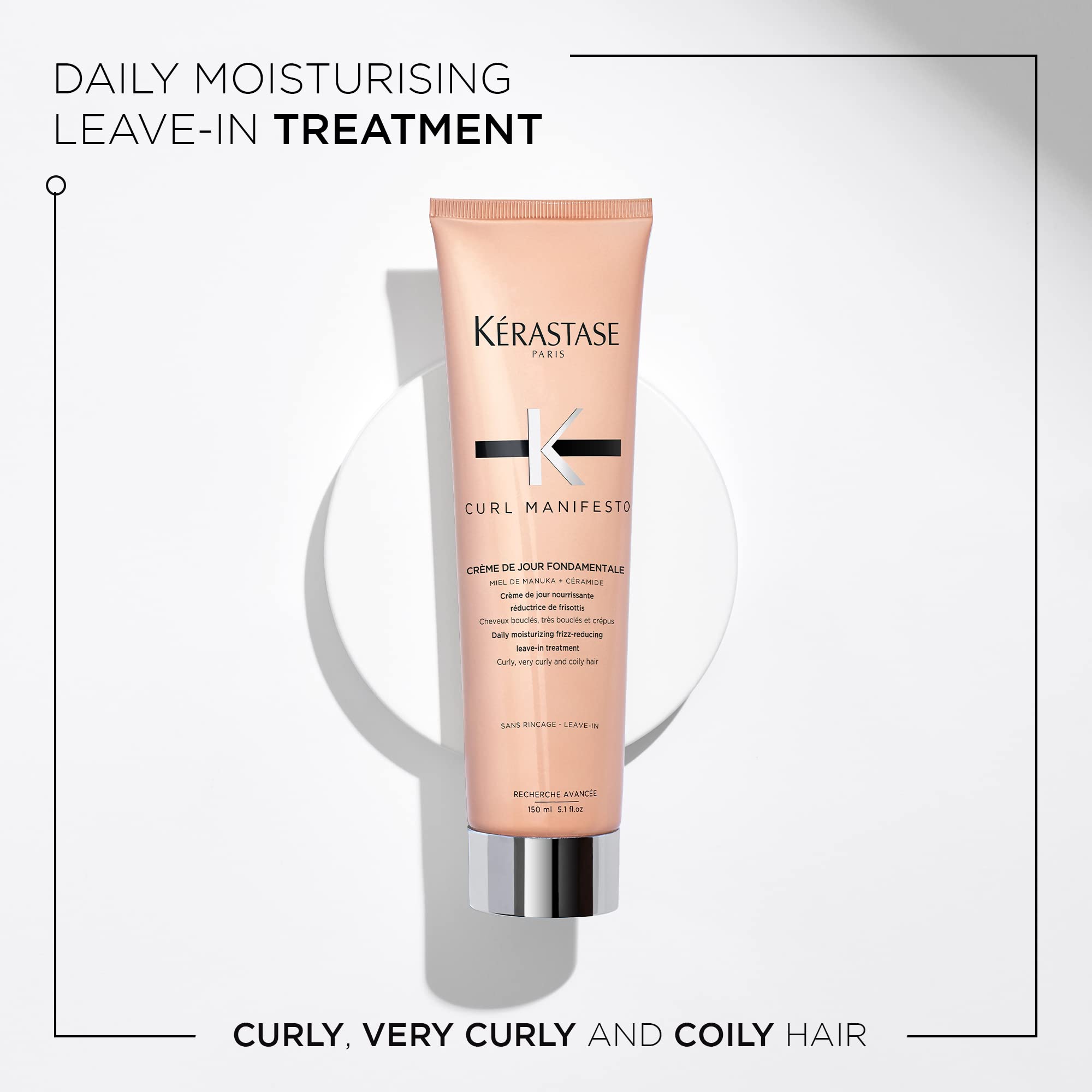 Kerastase Curl Manifesto Creme de Jour Fondamentale application on damp hair for even distribution.