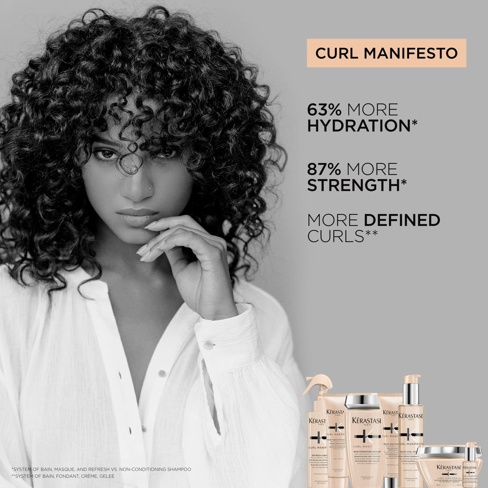 KÉRASTASE Curl Manifesto Hydratation Essentielle honey icon signals hydrating formula for curls.
