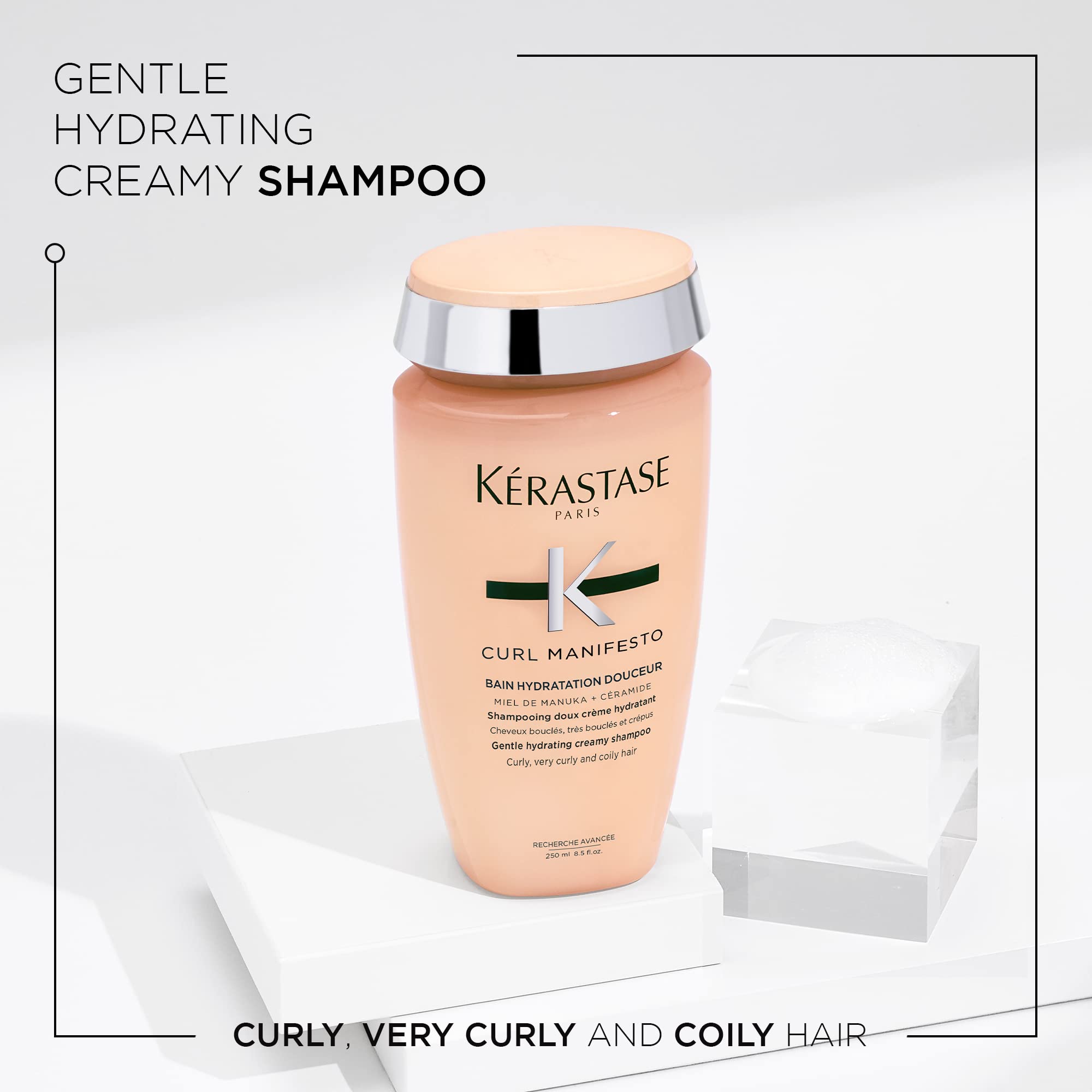 Kérasta­se Curl Manifesto close-up of manuka honey and ceramide ingredients for nourished curls