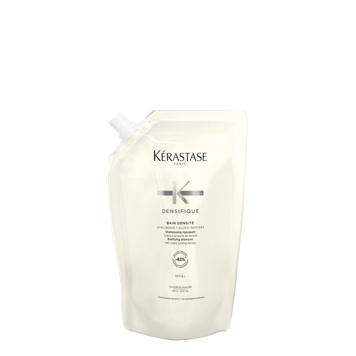Kerastase Densifique refill pouch for eco-friendly, salon-grade cleansing.