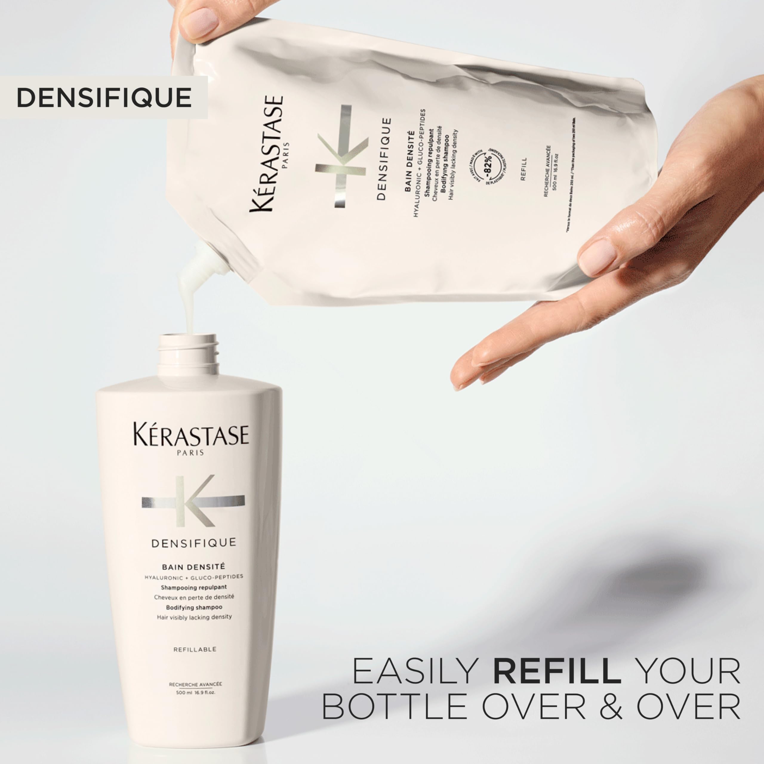 Kerastase Densifique hyaluronic acid ingredient highlighted for density.