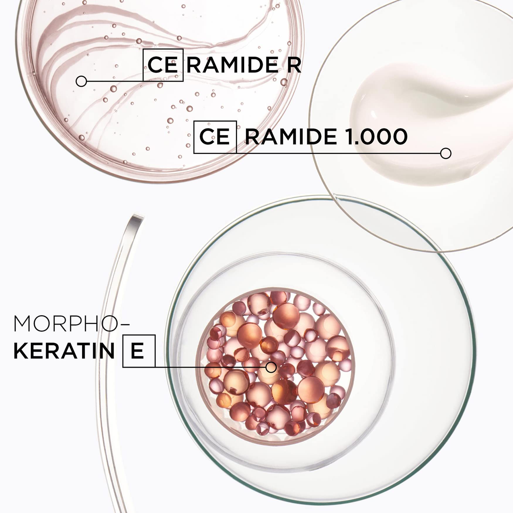 KÉRASTASE Discipline Fluidissime fiber smoothing closeup highlights sleek hair fibers.