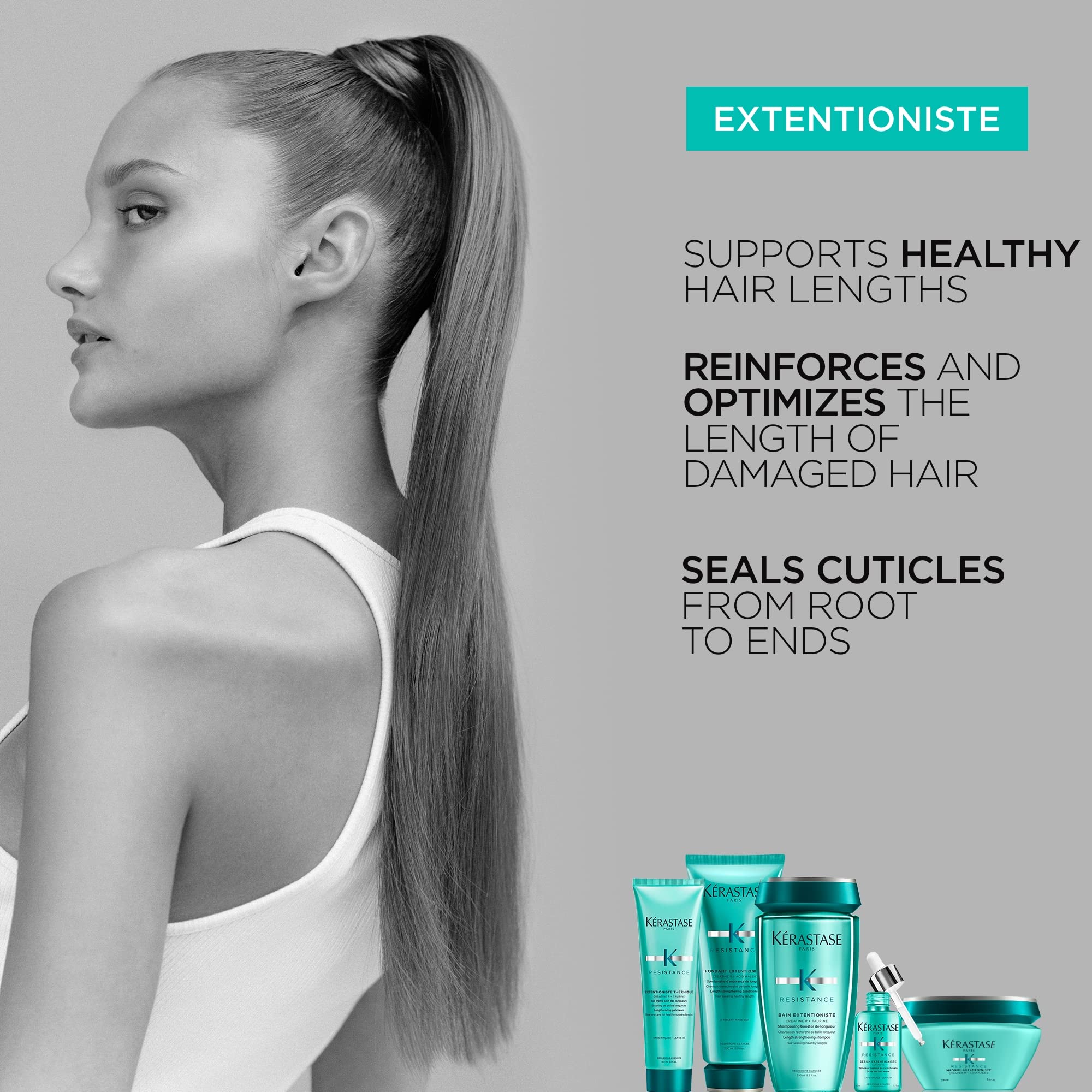 Creamy texture of Extentioniste conditioner ready to glide through hair.