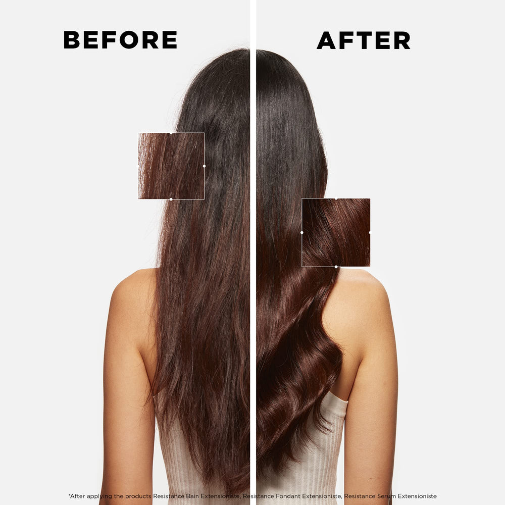 Hair ends look strengthened and healthier after Extentioniste use.