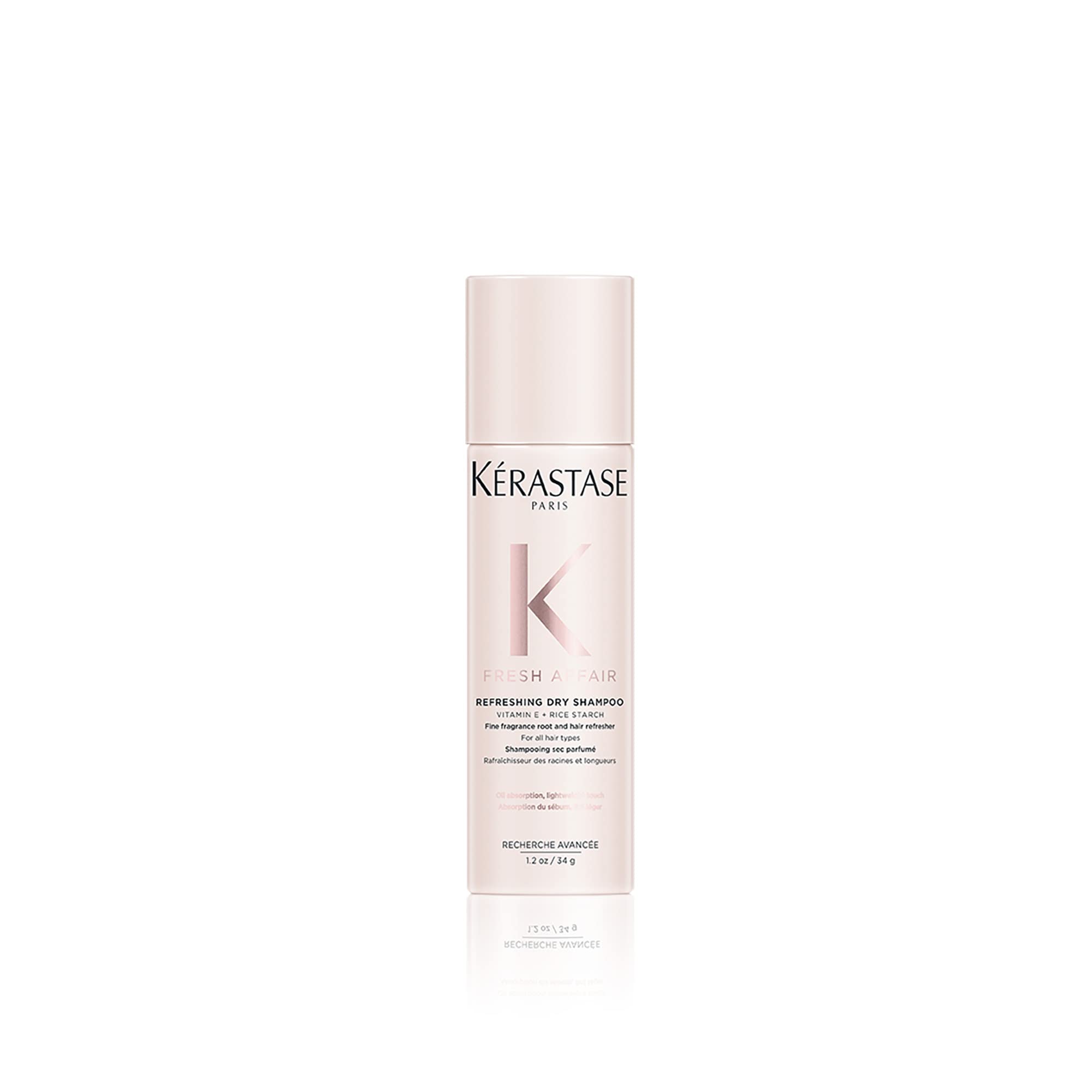 Kerastase Fresh Affair Dry Shampoo bottle close-up for oil absorption between washes