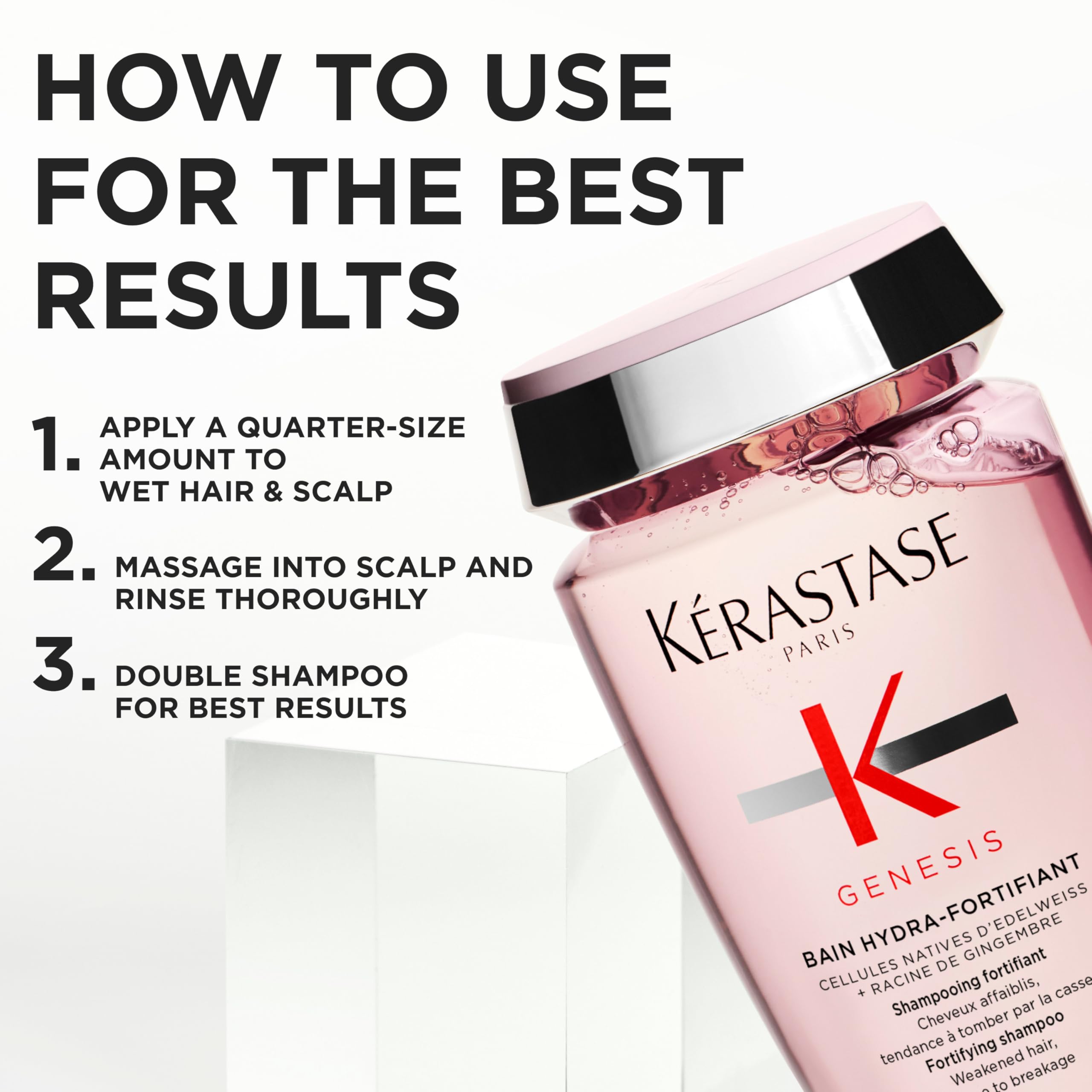 Kérastase Genesis helps detangle hair for smoother combing.