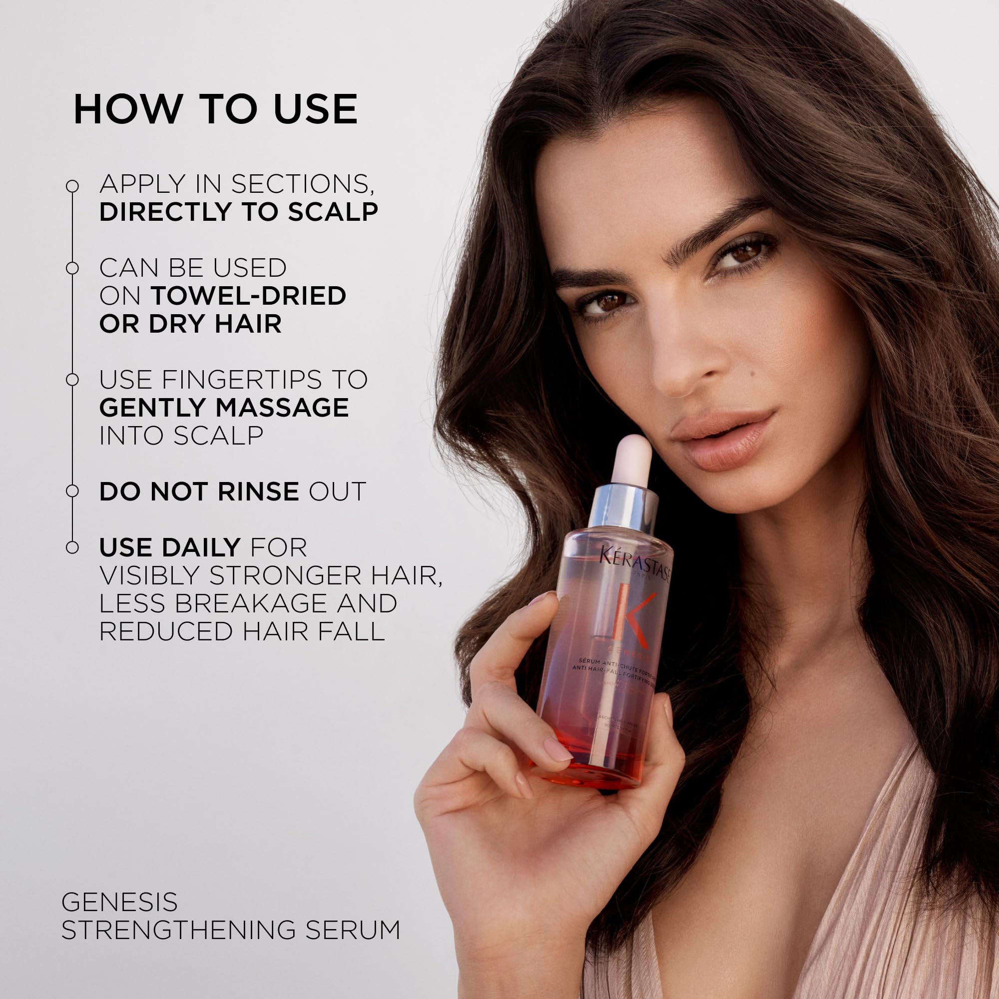 Applying serum with scalp sectioning for even distribution.