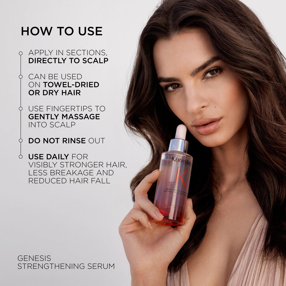 Applying serum with scalp sectioning for even distribution.
