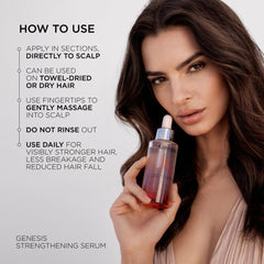 Applying serum with scalp sectioning for even distribution.
