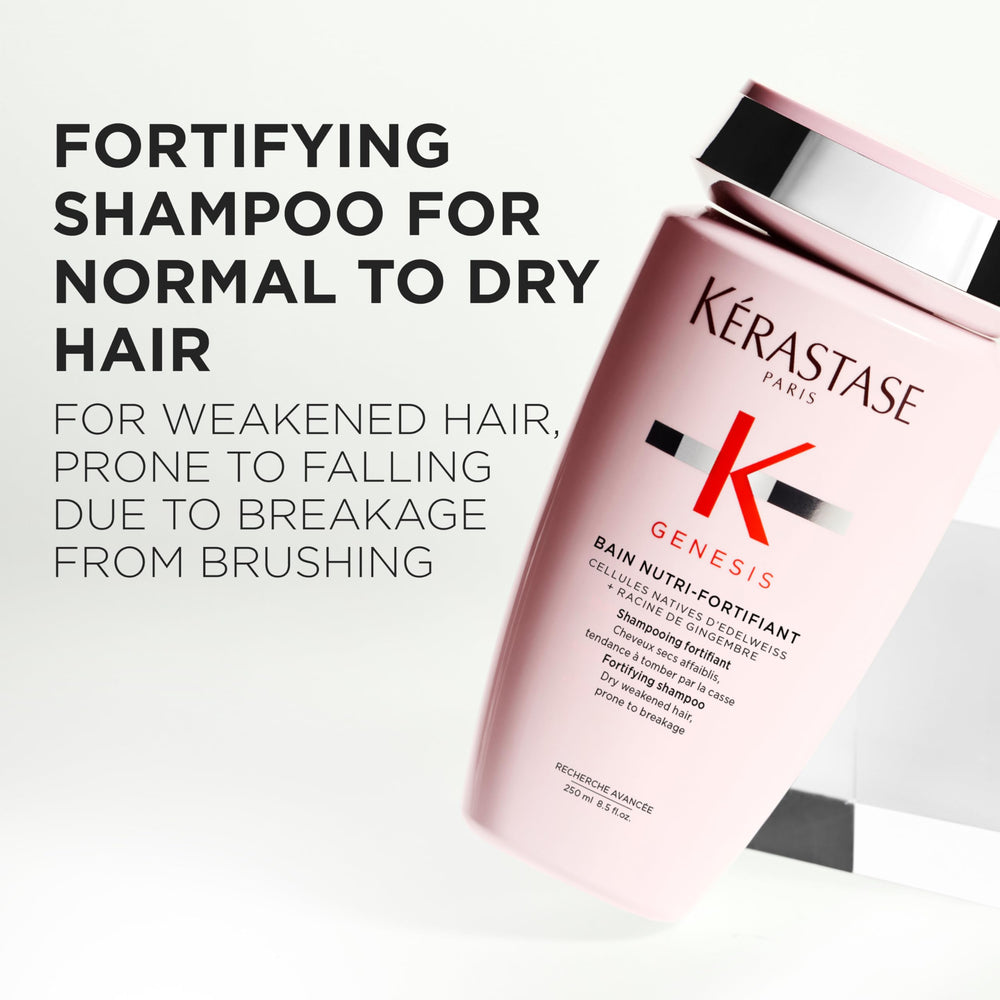KÉRASTASE Genesis shampoo lather close-up emphasizing gentle cleansing