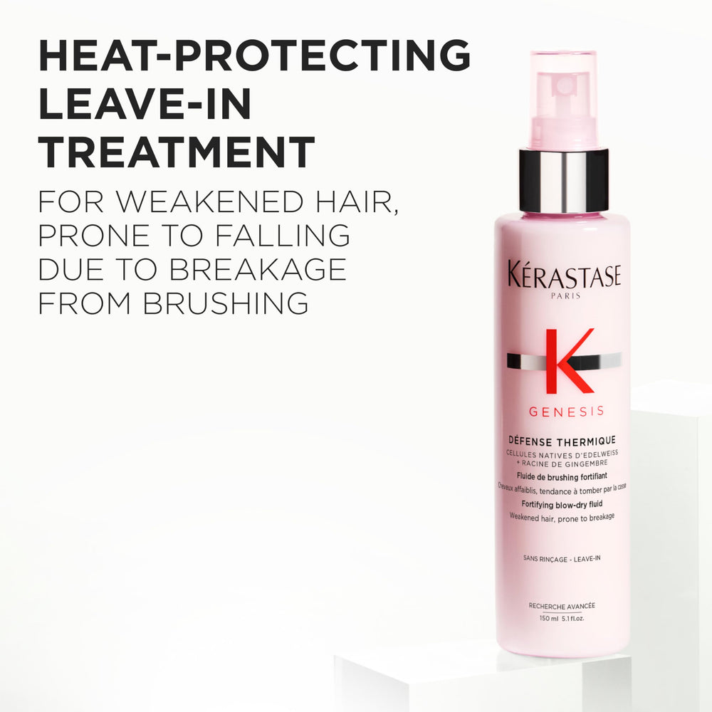Applying Genesis Thermique to hair lengths for detangling and smoother styling