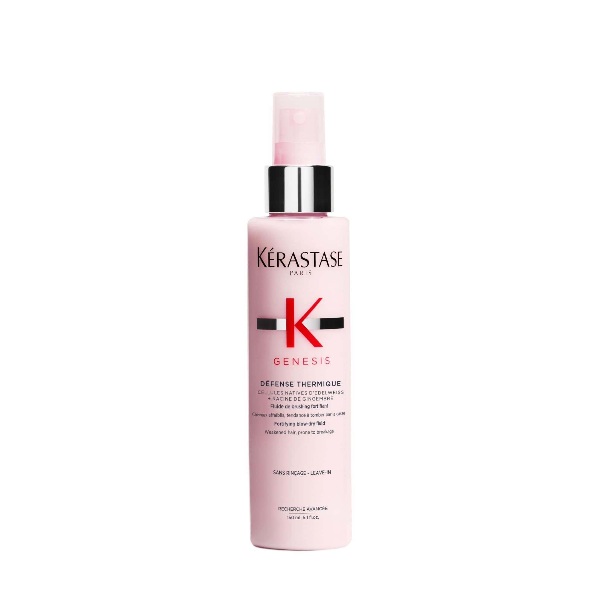 KÉRASTASE Genesis Thermique bottle with pump provides heat protection for fragile hair during blow-drying