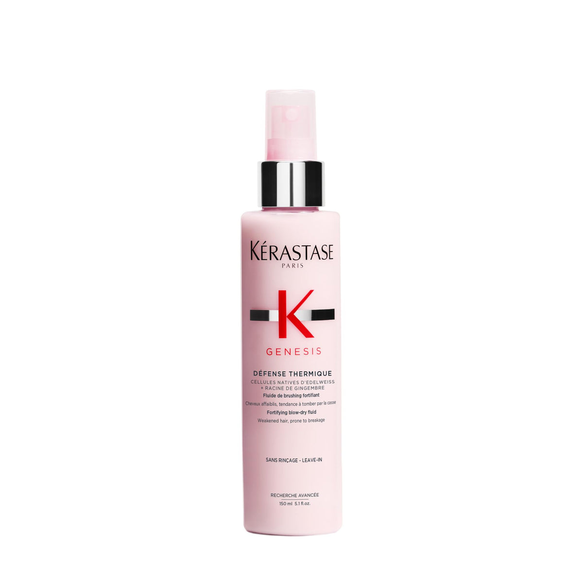KÉRASTASE Genesis Thermique bottle with pump provides heat protection for fragile hair during blow-drying