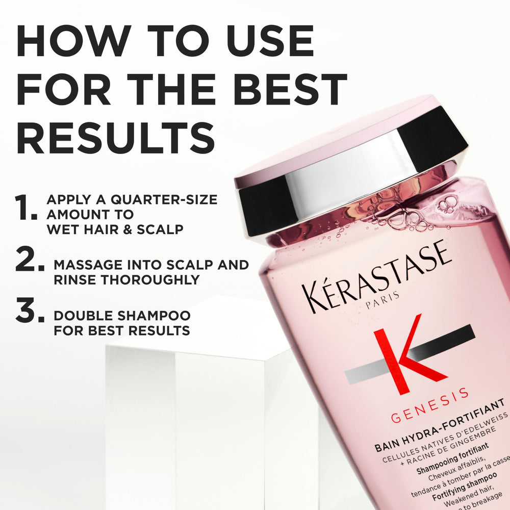Hair after detangling with Genesis Thermique, showing easier combing