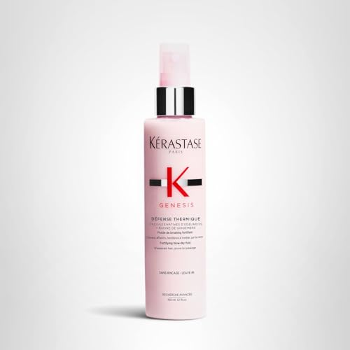 Close-up of shiny, frizz-free hair after applying Genesis Thermique