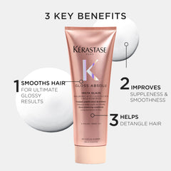 Kérastase Gloss Absolu hair after detangling with frizz reduced.