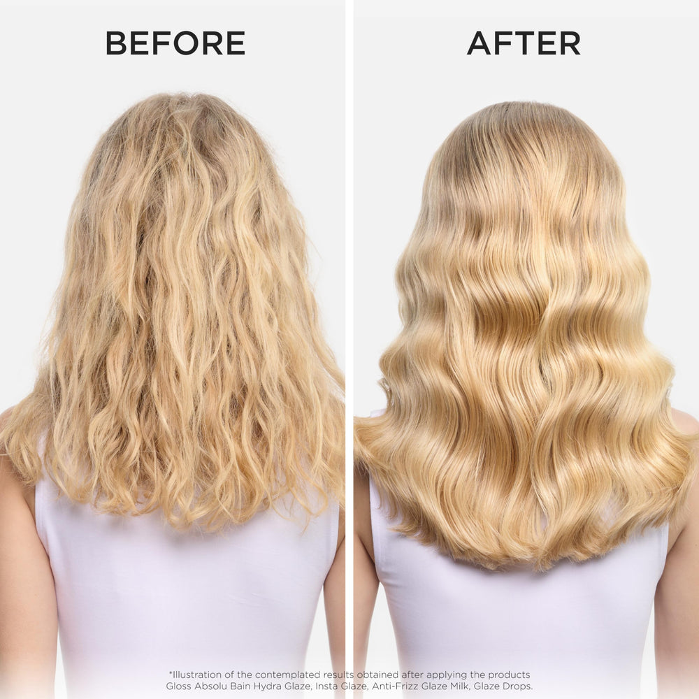 Kerastase Gloss Absolu hair strands look glossy and healthy