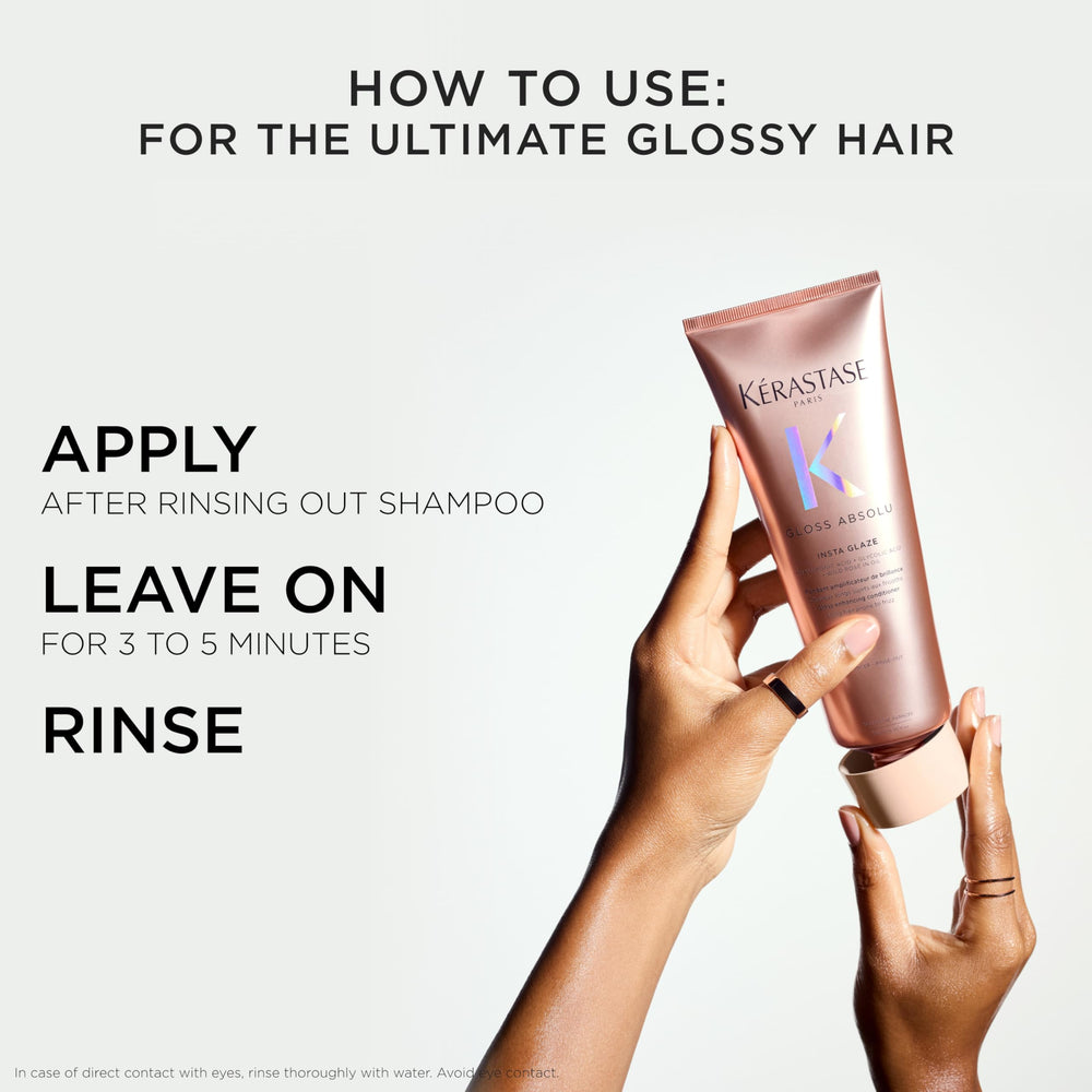Kérastase Gloss Absolu wild rose oil bottle, nourishing aroma.